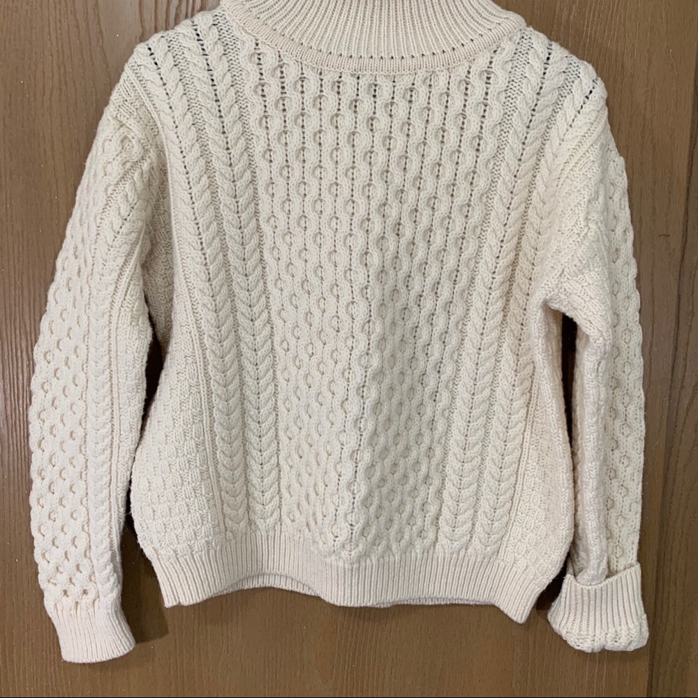 Inis Crafts Merino Turtleneck CableKnit Sweater - Picture 4 of 7